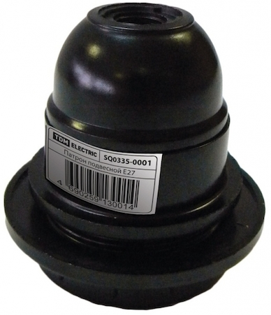 TDM ELECTRIC SQ0335-0002 Патрон карболитовый с кольцом, Е27, черный, TDM